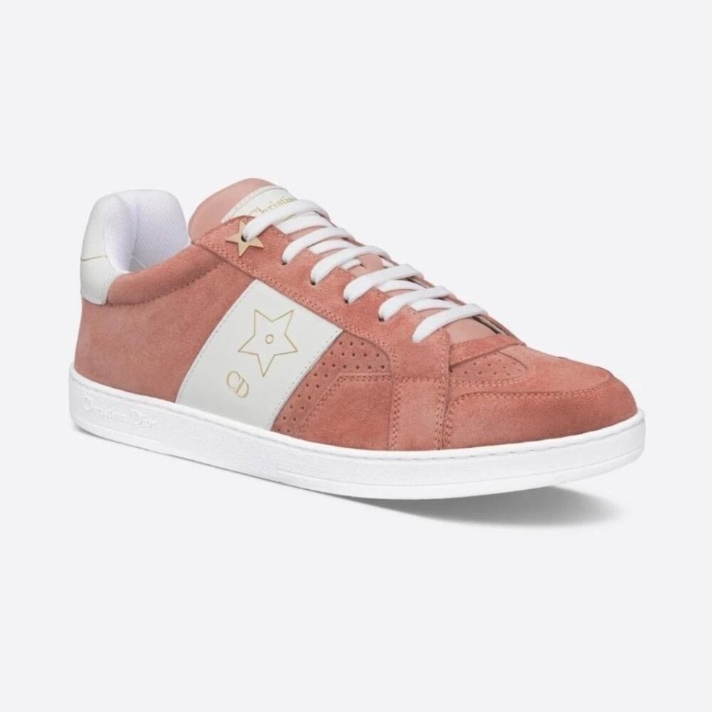 DIOR Star Lace Up Low Top Suede Leather Sneakers Trainers Dusty Candy $890